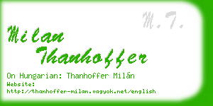 milan thanhoffer business card